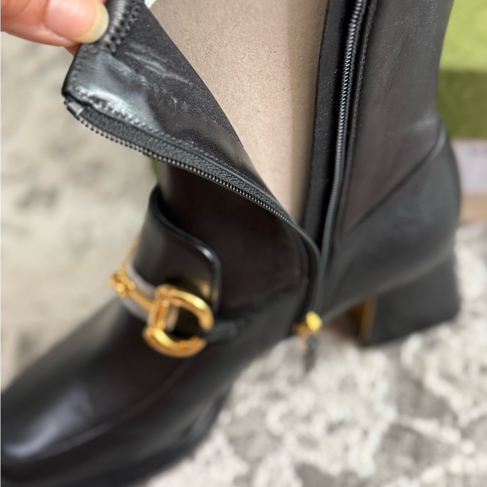 Gucci QUENTIN/NAPPA STRETCH Black Leather Ankle Boots - Picture 10 of 12